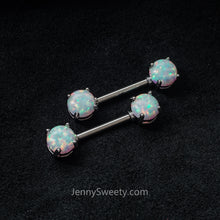 1 Piece Prong Opal Nipple Ring Nipple Barbells