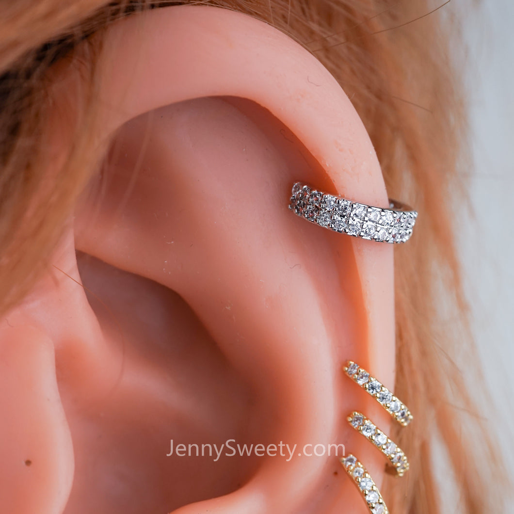 Sparkle Zircon Hoop Cartilage Helix Hoop Earring Conch earring Rook piercing