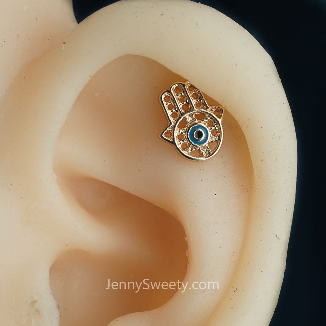 Fatimah Hand Cartilage Earring Helix Earring Cartilage Stud Conch Piercing