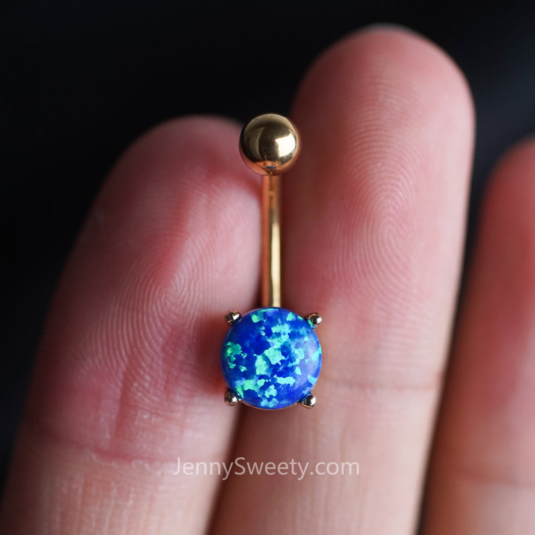 Blue Opal Belly Ring Belly Button Piercing