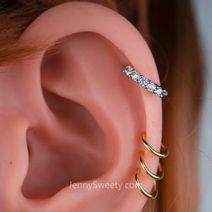 Zircon Hoop cartilage Helix hoop earring Cartilage earring Conch earring Cartilage hoop Rook piercing