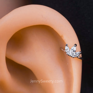 Sparkle Flower Zircon Helix Earring Cartilage Earring