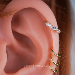Sparkle Zircon Hoop Daith earring Daith piercing Cartilage Septum Ring