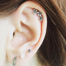 Three Flower Helix Earring Cartilage Earrings Piercings