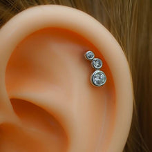 Trio Zircons Helix Cartilage Earring Helix Piercing