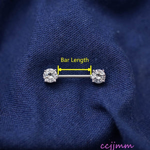 1 Piece Prong Zircon Nipple Ring Nipple Barbells