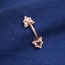 Double Sparkle Triangle Zircon Belly Button Ring