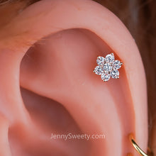 Sparkle Flower Zircon Helix Cartilage Tragus Earring Labret