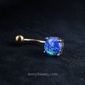 Blue Opal Belly Ring Belly Button Piercing