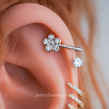 Sparkel Flower Zircon Helix Earring Cartilage Piercing